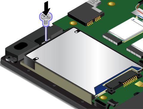 8. Εγκαταστήστε τη νέα μονάδα σκληρού δίσκου ή τη μονάδα SSD με το πλαίσιο. 9. Τοποθετήστε τη βίδα για να ασφαλίσετε τη μονάδα σκληρού δίσκου ή τη μονάδα SSD. 10.