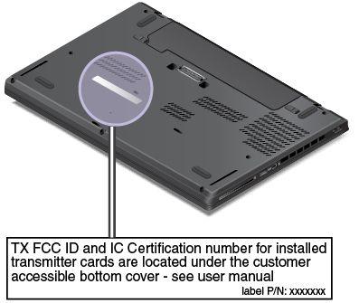 Οι ετικέτες του αριθμού αναγνωριστικού FCC και της πιστοποίησης IC είναι κολλημένες στην κάρτα ασύρματου WAN 1 και την κάρτα ασύρματου LAN 2 που είναι εγκατεστημένες στις υποδοχές ασύρματης