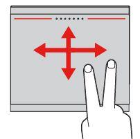 Κύλιση με δύο δάχτυλα Τοποθετήστε δύο δάχτυλα επάνω στην επιφάνεια αφής και μετακινήστε τα