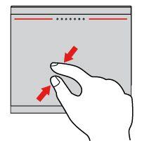 Μεγέθυνση με δύο δάχτυλα Τοποθετήστε δύο δάχτυλα στην επιφάνεια αφής και μετακινήστε τα το ένα