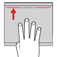 Σμίκρυνση με δύο δάχτυλα Τοποθετήστε δύο δάχτυλα στην επιφάνεια αφής και απομακρύνετε το ένα