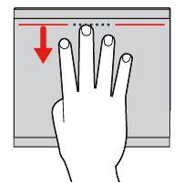 Σάρωση με τρία δάχτυλα Τοποθετήστε τρία δάχτυλα στην επιφάνεια αφής και μετακινήστε τα προς τα