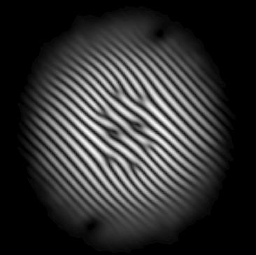 Observing vortices: fringe pattern Sample t=35 t=40 t=45 Beam Splitter CCD Tunable Delay Retroreflector