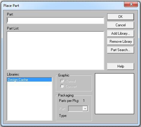 Pentru a introduce o componenta se apasa butonul, apare urmatoarea fereastra: La prima utilizare a programului se introduc pe rand bibliotecile necesare, prin apasarea butonului Add Library, sau daca