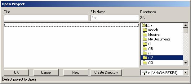 2- Избор директоријума Rbroj 1- Избор диска Z:\ 3- Избор пројекта Morava.