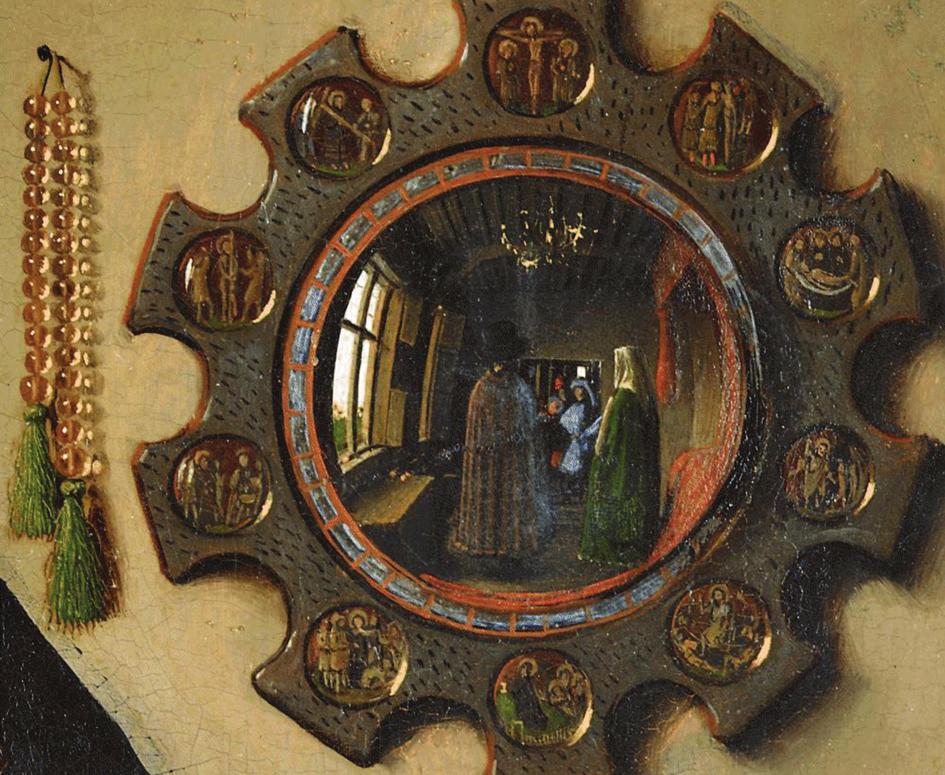 Ο πίνακας δείχνει τον γάμο ενός ζευγαριού το 1434. Ο ζωγράφος απεικονίζει το γεγονός. Ο γάμος δεν έχει καμία σχέση με τις τελετές που έχουμε συνηθίσει εμείς στη δική μας κοινωνία.