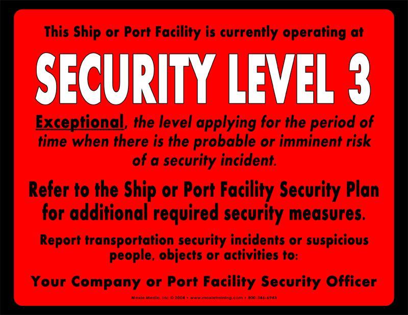 λεπτομερώς τα μέτρα ασφαλείας που θα μπορούσε να λάβει το πλοίο σε συνεργασία με το λιμάνι.