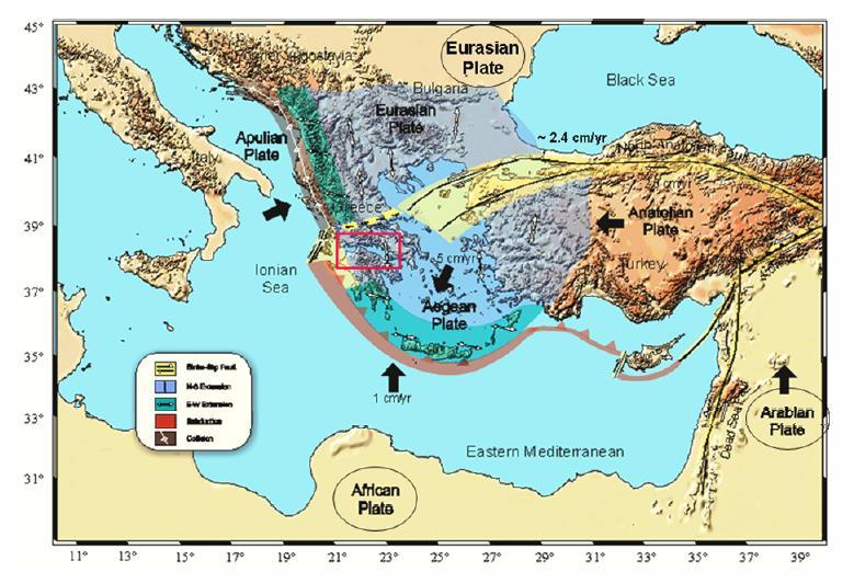 3. ΓΕΩΛΟΓΙΑ ΚΑΙ ΤΕΚΤΟΝΙΚΗ ΔΟΜΗ 3.1. ΓΕΩΤΕΚΤΟΝΙΚΗ ΕΛΛΑΔΙΚΟΥ ΧΩΡΟΥ Η Ανατολική Μεσόγειος αποτελεί μία από τις πιο πολύπλοκες περιοχές της υδρογείου.