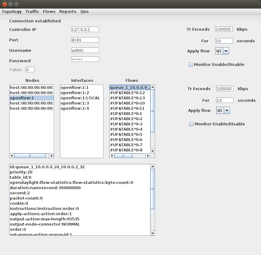 Τέλος υπάρχει δυνατότητα ορισμού ενός monitor σε interface για ενδεχόμενο congestion.