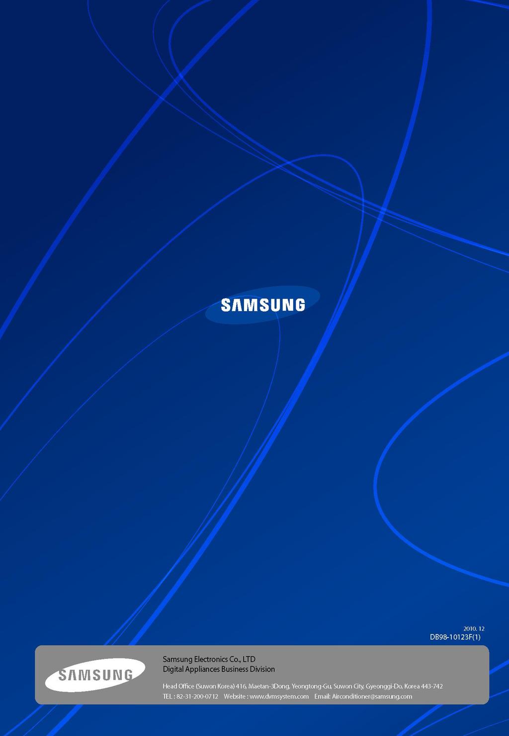 2012.01 DBEU-1201AK(1) SAMSUNG ELECTRONICS Co., Ltd. Digital Appliances Business, Air Conditioning Marketing Group, SE.