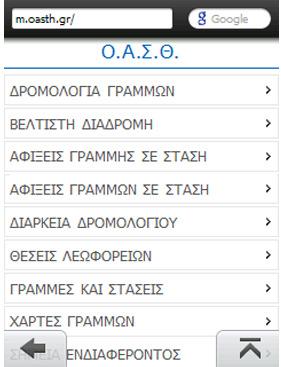 6.5.4 Υπηρεσίες ενηµέρωσης µετακινούµενων από τον ΟΑΣΘ Ττηλεµατική Ο ΟΑΣΘ παρέχει τις παρακάτω υπηρεσίες στους µετακινούµενους µέσω του διαδικτύου στην ηλεκτρονική σελίδας του www.oasth.