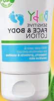 1 2 1 2 3 Aloe Vera Baby Sensitive Κρέμα Προσώπου & Σώματος Ήπια, ανάλαφρη κρέμα για ευαίσθητη επιδερμίδα Με 40% gel