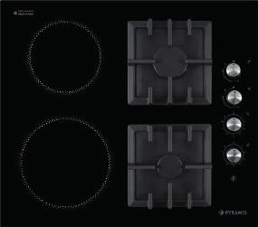 Διαστάσεις: 580 x mm Πλήκτρα αφής 580 9 επίπεδα λειτουργίας Κλείδωµα λειτουργίας Ενδειξη υπολοίπου θερµότητας 1,24 560 490 min 50 Χρονοδιακόπτης Ασφάλεια υπερχείλισης Εστία Γκαζιού & Κεραµική (2+2) &