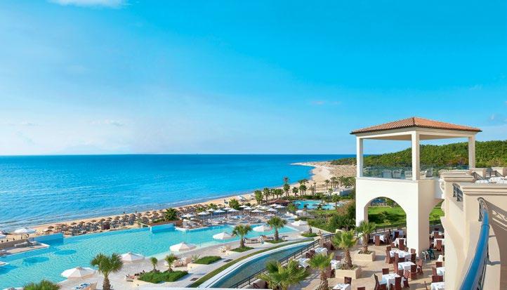 24 ΛΟΥΤΡΑ ΚΥΛΛΗΝΗΣ, ΗΛΕΙΑ Olympia Riviera Grecotel Hotels & Resorts Πάνω σε μια χρυσαφένια αμμουδιά 2 χιλιομέτρων, βραβευμένη με τη Γαλάζια Σημαία, απλώνεται στο μεγαλείο των 2000 στρεμμάτων του το