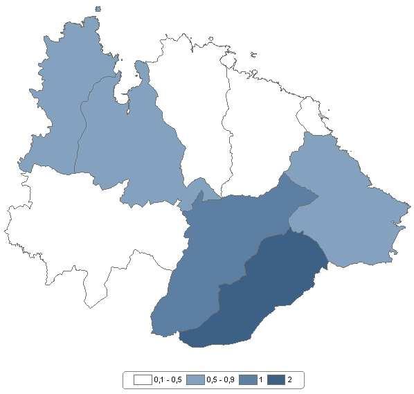 44 Mapa 6.2. Número de solicitantes de vivenda por concellos. Ano 2008. Fonte: IGVS Mapa 6.3. Relación de solicitantes entre solicitudes por concello en 2008. Fonte: IGVS. No mapa 6.