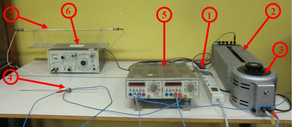 Са сл. 7.5 види се да је као основни напонски извор коришћен мрежни напон са стандардне утичнице (230 V, 50 Hz).