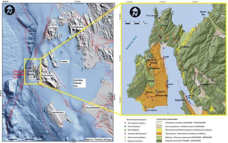 2.4. Μελέτη περίπτωσης Οι σεισμοί του 2014 στην Κεφαλονιά, Ελλάδα Στις 26 Ιανουαρίου και στις 3 Φεβρουαρίου του 2014 πραγματοποιήθηκαν δύο ισχυρές σεισμικές δονήσεις μικρού βάθους στο νησί της