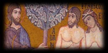 Apostles, represented by Peter and Paul, a depiction of the words of Christ in Matthew 19:28. (1.) The icon shows Adam and Eve standing before Jesus Christ.