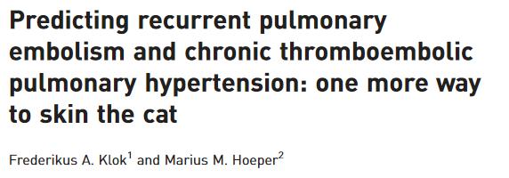 Thromboembolic resolution assessed by CT pulmonary angiography after treatment for acute pulmonary embolism. den Exter PL 1, van Es J et al Prometheus Follow-Up Investigators.Thromb Haemost.