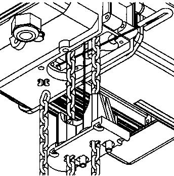 Ķēdes krustcaurums zem telfera korpusa 15-A 15-B 15-C 15-D 15-E 15-F 15. attēls: kravas ķēdes montāža divcilpu trices variants 3.1.8 Kravas ķēdes un turētāja nomaiņa Līdz ar kravas ķēdes nomaiņu ir jāmaina arī ķēdes vadīkla un turētājs.