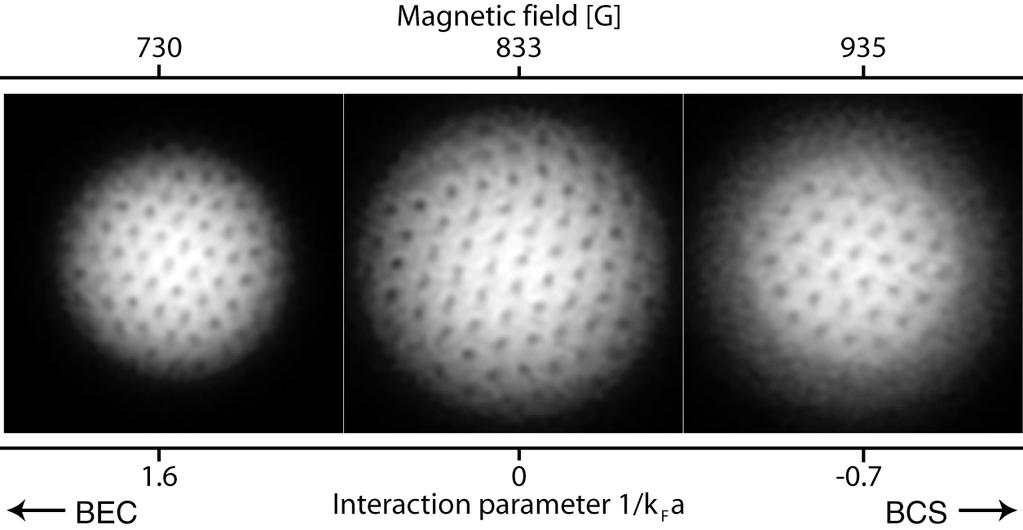 Vortex lattices in in the BEC-BCS crossover Zwierlein,