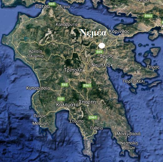 Κεφάλαιο 1: Εισαγωγή Εικόνα 18 Χάρτης Πελοποννήσου. Πηγή: Google earth Η αμπελουργική ζώνη έχει συνολική έκταση περίπου 27.000 στρέμματα, είναι η μεγαλύτερη ζώνη παραγωγής οίνων Π.Ο.
