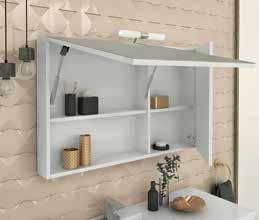 2 storage spaces - Swing Up left door / Shiny White lacquered finish 5KSU090WH / (97 x 12 x 50)