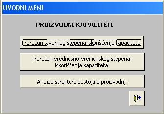 капацитета, већ одређивање стварног степена искоришћења капацитета и границе тачности; идентификацију структуре организационих застоја.