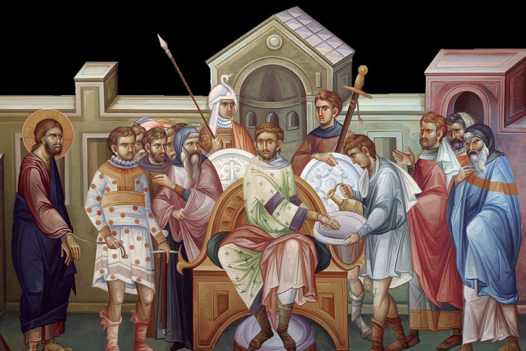 ИСУС ПРЕД ПИЛАТА СТРАШНИОТ КРАJ НА JУДА Таа единствена ноќ во историjата на човештвото, воjниците и слугите што Го чуваа Исуса, наjдоа можност да ги покажат своите наjгневни постапки и чувства.
