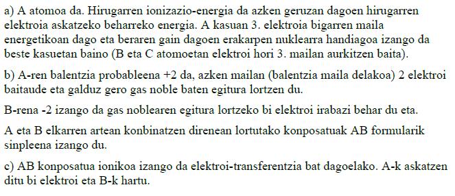 29. (06 Uztaila) a) Lewis-en diagramen bidez uraren, karbono dioxidoaren eta metanoaren molekulak irudika itzazu elektroi-pare guztiak adierazita.