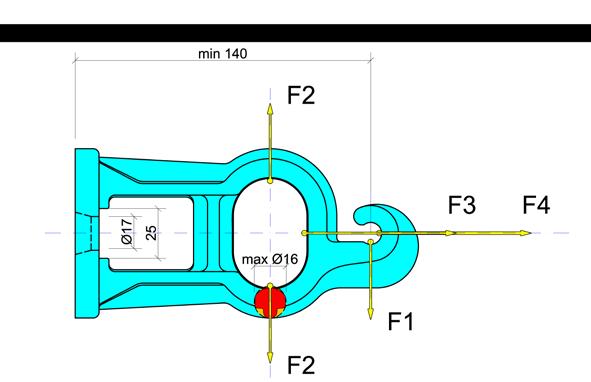 F1 F2 F3 F4 500 dan 1 000 dan 1 500 dan 500 dan Слика 8.2.2 Конзола за НН СКС са учвршћењем у једној тачки 8.3 Конзоле за општу намену 8.3.1 Конзоле за општу намену су конзоле за прихватање различите опреме за надземне водове која се поставља на стуб.