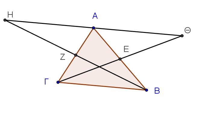 Θεωρούμε το ισοσκελές τρίγωνο ΑΒΓ (ΑΒ = ΑΓ). Προεκτείνουμε την ΒΓ προς την πλευρά του Β κατά ΒΔ και προς την πλευρά του Γ κατά ΓΕ έτσι ώστε ΒΔ = ΓΕ. Να αποδείξετε οτι το τρίγωνο ΑΔΕ είναι ισοσκελές.