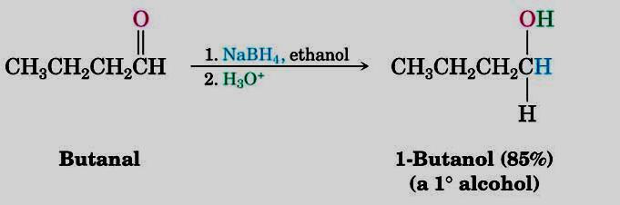 Αναγωγή καρβονυλικών ενώσεων Αναγωγή αλδεϋδών οδηγεί σε 1 ο Αλκοόλες Αναγωγή