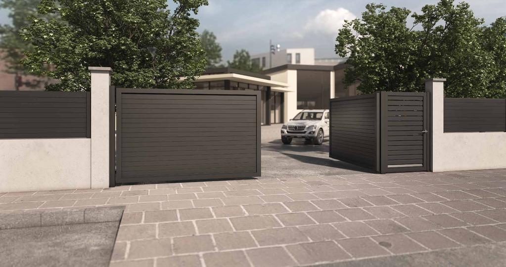 Fencing SMARTIA FC80 A fencing system for a stylish surrounding Ένα σύστηµα περίφραξης υψηλής αισθητικής SMARTIA FC80 is a complete fencing system with the louvers placed between the posts (inlaid),