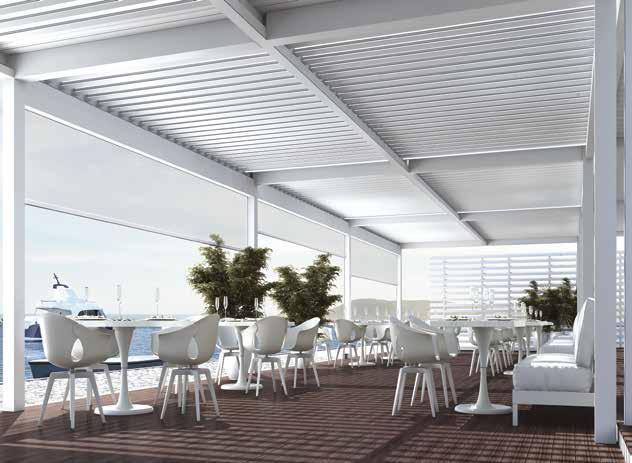 Bioclimatic Pergolas Fixed Pergolas Bioclimatic pergolas fully motorized to offer controlled sun-shading and airflow, converting your outdoor space into a comfort living experience.