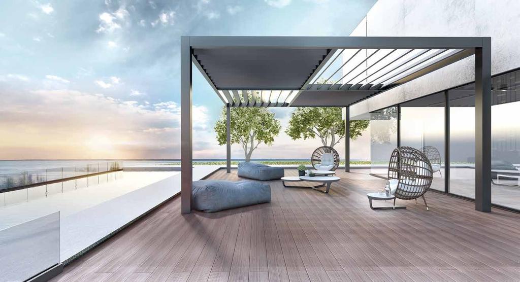 Pergolas MYKONOS CRETA Enjoy life outdoors When shading is the main selection criterion, the models CRETA, CORFU and NAXOS of SMARTIA PG120F series, offer a wide variety of sturdy and attractive