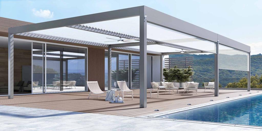 Bioclimatic Pergolas SMARTIA PG160P Santorini Large spaces converted into functional and relaxing oases Μεγάλοι χώροι που µεταµορφώνονται σε οάσεις λειτουργικότητας και χαλάρωσης SANTORINI The