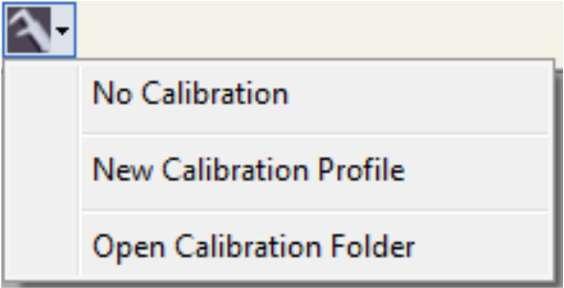 Click on the calibration button. No calibration: Use the default measurement settings.