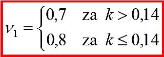 (redukcije); Keoicijent pritezanja: Koeicijent k zavisi od