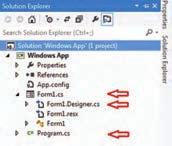 به پنجره Solution Explorer مطابق شکل ١٧ ٥ دقت کنید در این پنجره نسبت به آنچه که در برنامه کنسولی مشاهده کردید موارد بیشتری دیده میشود. عالوه بر فایل Program.