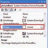 برای تعیین تصویری که می خواهیم در جعبه تصویر نمایش داده شود از ویژگی Image این کنترل استفاده می کنیم.