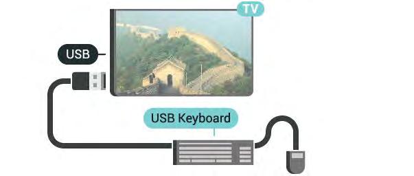 Masalah Untuk menyelesaikan kemungkinan gangguan dengan peranti wayarles lain pada TV Gunakan kord sambungan USB dan alihkan penerima nano kira-kira 1 meter dari TV.