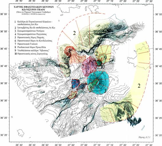 Εικόνα 8 Ηφαιστειακά κέντρα Κω-Νισύρου-Τήλου.