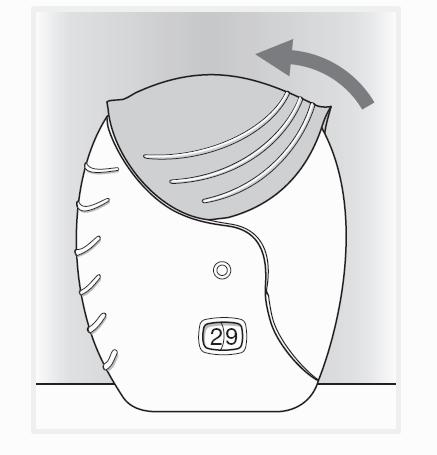 Εάν θελήσετε να καθαρίσετε το επιστόμιο της συσκευής εισπνοών χρησιμοποιήστε ένα στεγνό χαρτομάντιλο πριν το κλείσιμο του καλύμματος.