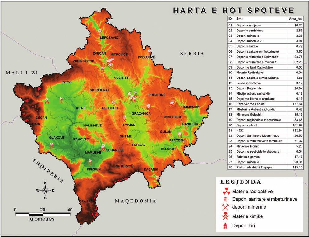 Harta 11: Lokacionet e hot-spoteve mjedisore 112