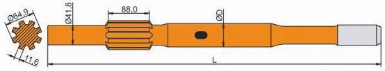 Shank Adaptor For Furukawa Furukawa Thread D (mm) L (mm) W Flushing Tube (mm) Furukawa HD 90 Drifting R (1 1/") 0 1. AMDR01- Furukawa HD 10 Drifting R(1 1/") T(1 1/") 9. 9..9.9 FMDR9- FMDT9- Furukawa HD 190 Drifting R(1 1/") T(1 1/") 9.