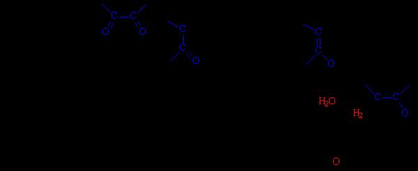 Οι α-δικαρβονυλικές ενώσεις αντιδρούν με αμινομάδες αμινοξέων και τα αποδομούν σε αλδεΰδες (άρωμα) 1.