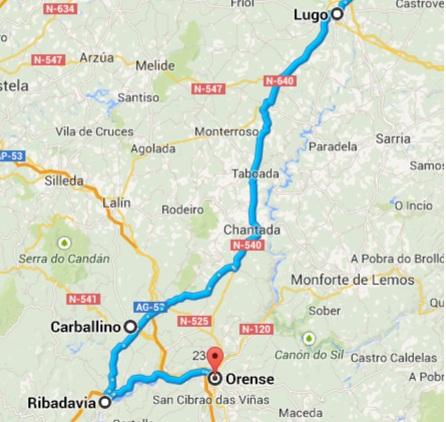 A distancia entre Lugo e Ourense é de 111,6 Km, no mapa a distancia entre as dúas cidades é de 4 cm. A que escala está debuxado o mapa?