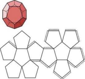 DODECAEDRO Formado por doce caras que son pentágonos regulares. ICOSAEDRO Formado por vinte caras que son triángulos equiláteros.