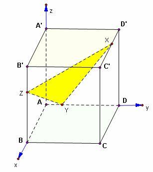 Tuyể tập các đề dự tuyể HSG Toá ĐBSCL lầ thứ 6 Chọ hệ trục toạ độ hư hìh vẽ : A(;;), B(;;), D(;;),A (;;), X(;;), Y(;y;) Z(;;z) (,y,z > ).